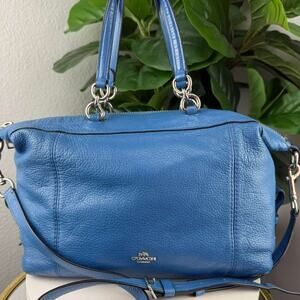 💎✨Authentic Coach Lenox Pebble Blue Satchel